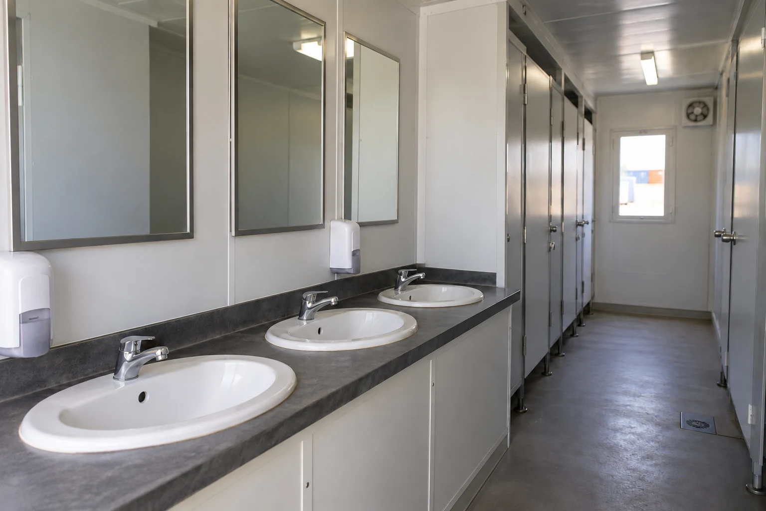 Baños modulares con lavamanos de Noah Contenedores